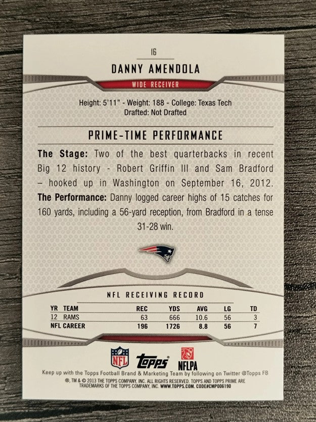 2013 Topps Prime Retail #16 Danny Amendola