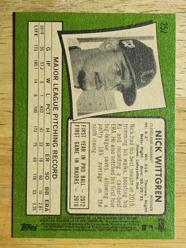 2020 Topps Heritage #252 Nick Wittgren RC
