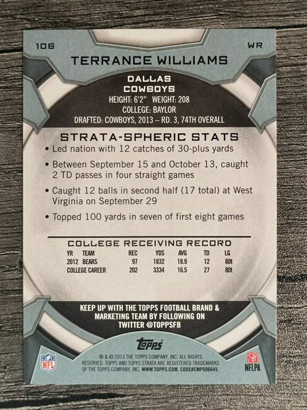 2013 Topps Strata Retail #106 Terrance Williams RC