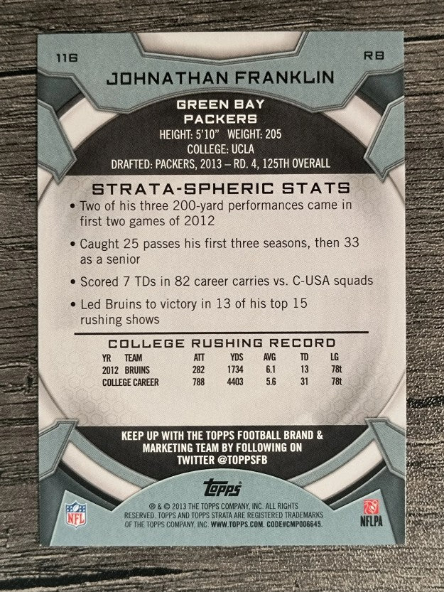 2013 Topps Strata Retail #116 Johnathan Franklin RC