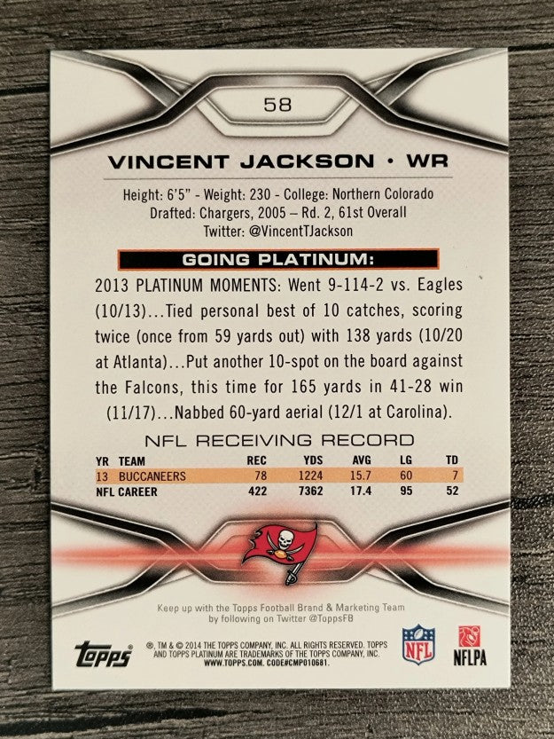 2014 Topps Platinum #58 Vincent Jackson