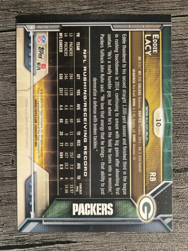 2015 Topps #10A Eddie Lacy/holding ball
