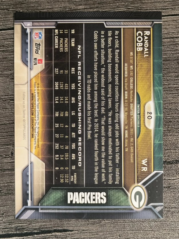 2015 Topps #20A Randall Cobb/diving