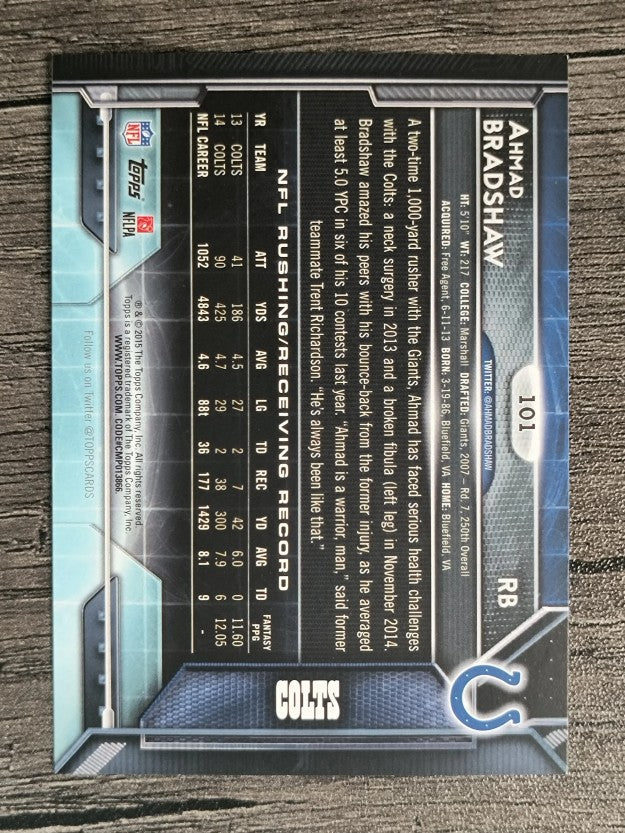 2015 Topps #101 Ahmad Bradshaw