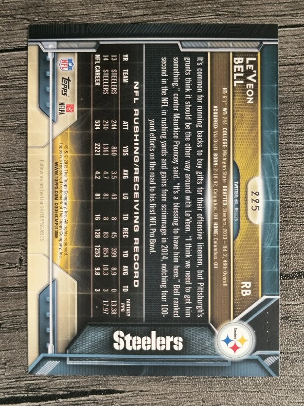 2015 Topps #225A Le'Veon Bell/black and yellow jersey