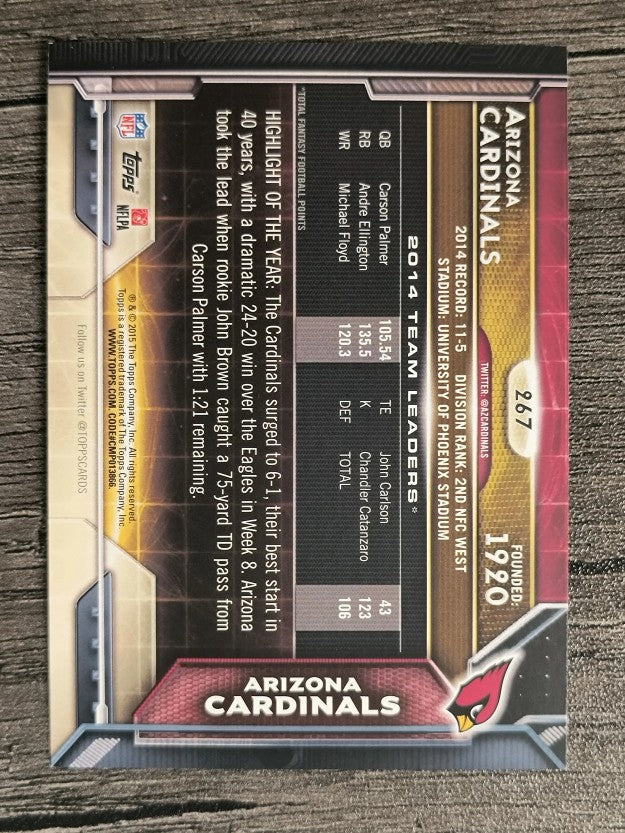 2015 Topps #267 Arizona Cardinals/Carson Palmer/Larry Fitzgerald