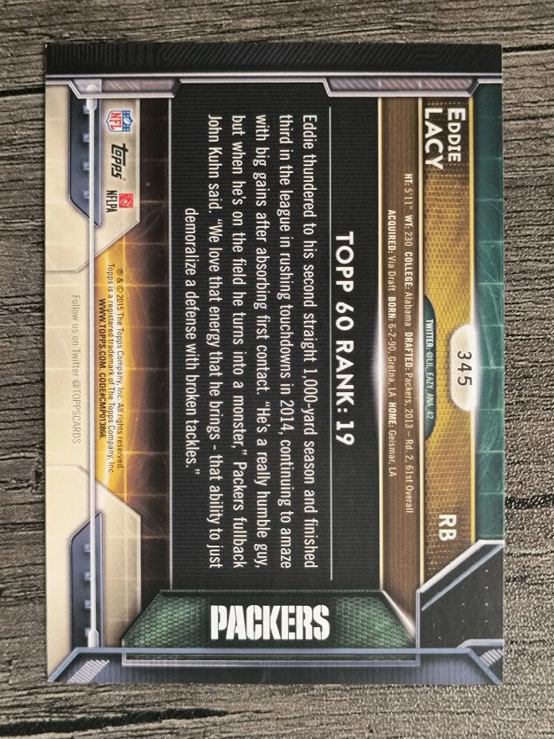 2015 Topps #345 Eddie Lacy T60