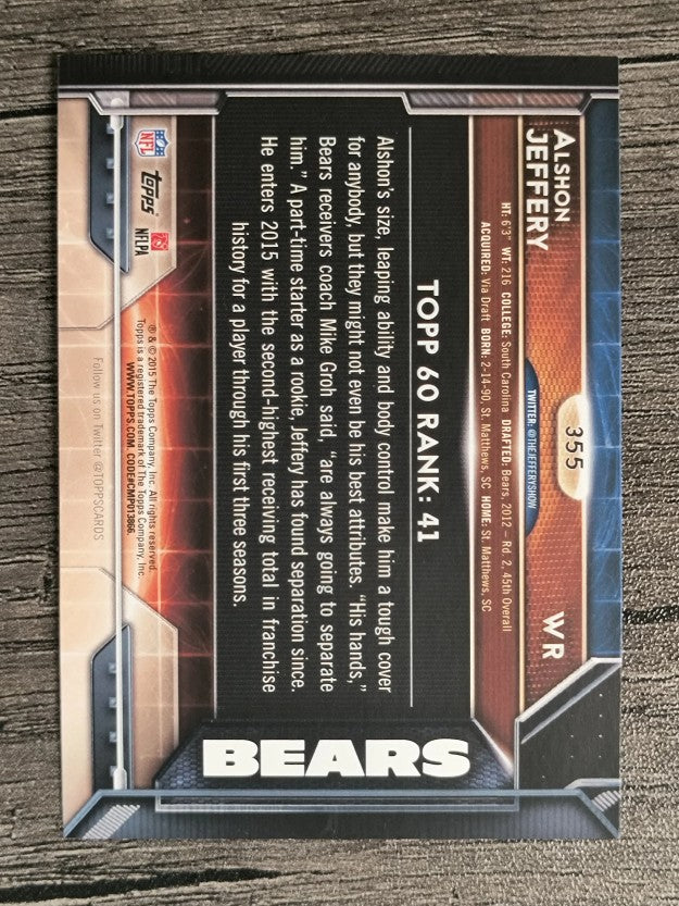 2015 Topps #355 Alshon Jeffery T60