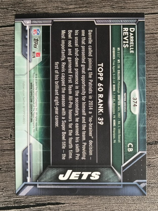 2015 Topps #374 Darrelle Revis T60