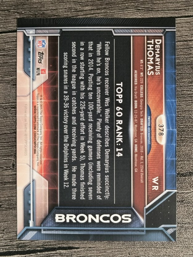 2015 Topps #378 Demaryius Thomas T60
