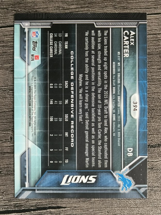 2015 Topps #394 Alex Carter RC