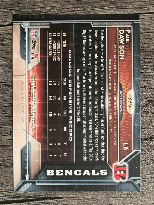 2015 Topps #395 Paul Dawson RC