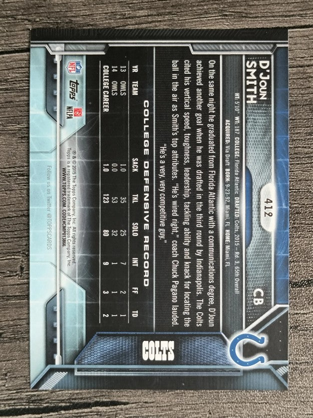 2015 Topps #412 D'Joun Smith RC