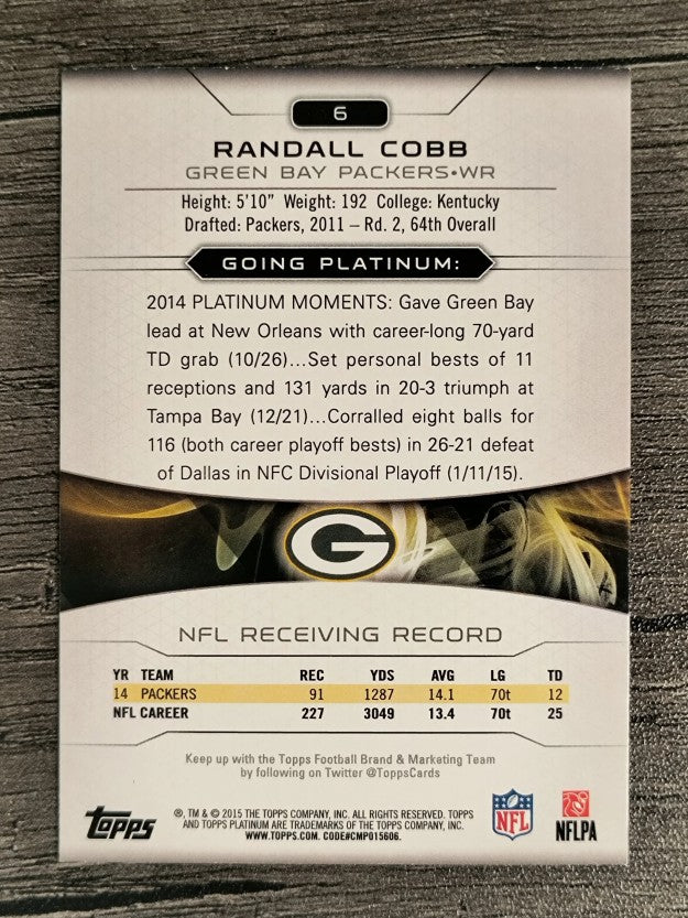 2015 Topps Platinum #6 Randall Cobb
