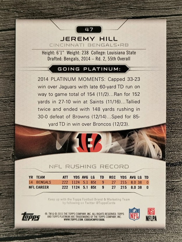 2015 Topps Platinum #47 Jeremy Hill