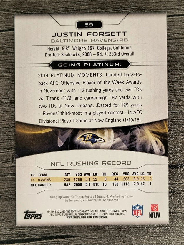 2015 Topps Platinum #59 Justin Forsett