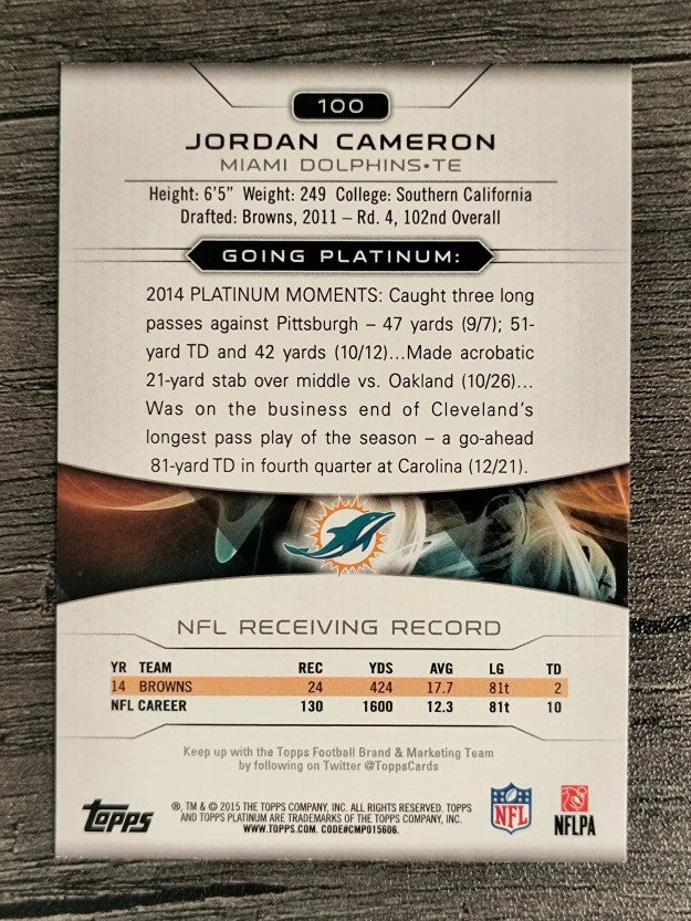 2015 Topps Platinum #100 Jordan Cameron