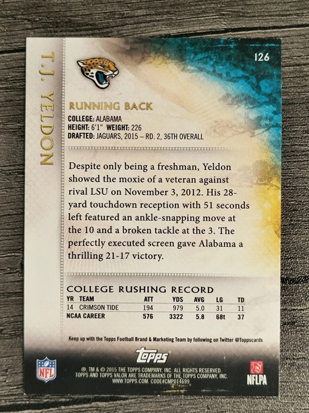 2015 Topps Valor #126 T.J. Yeldon RC