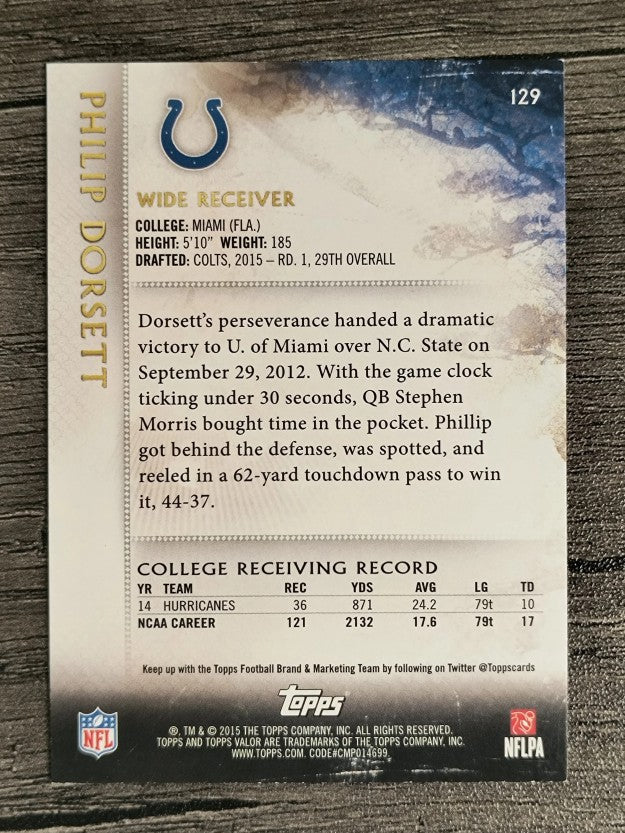 2015 Topps Valor Speed #129 Phillip Dorsett