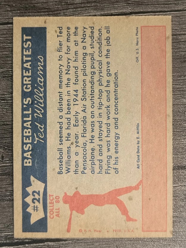 1959 Fleer Ted Williams #22 1944 Ted Solos (EXMT)