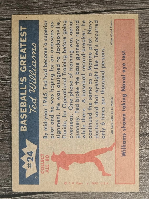 1959 Fleer Ted Williams #24 1945 Sharpshooter (EXMT)