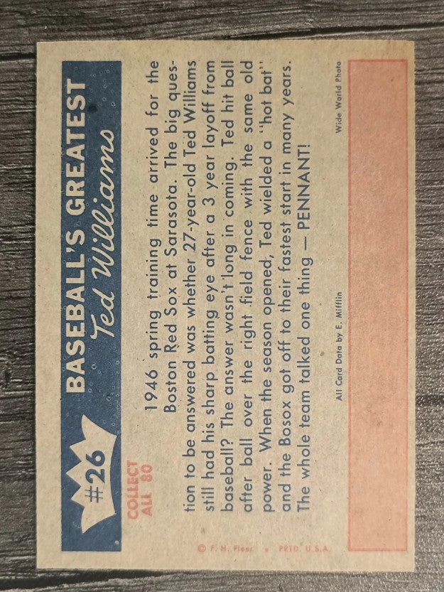 1959 Fleer Ted Williams #26 Off to Flying Start (EXMT)