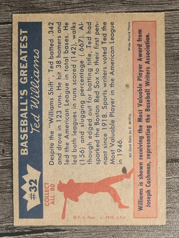 1959 Fleer Ted Williams #32 Most Valuable Player (EXMT)