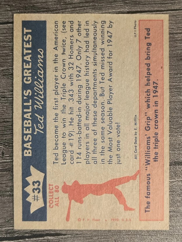 1959 Fleer Ted Williams #33 Another Triple Crown (NM)