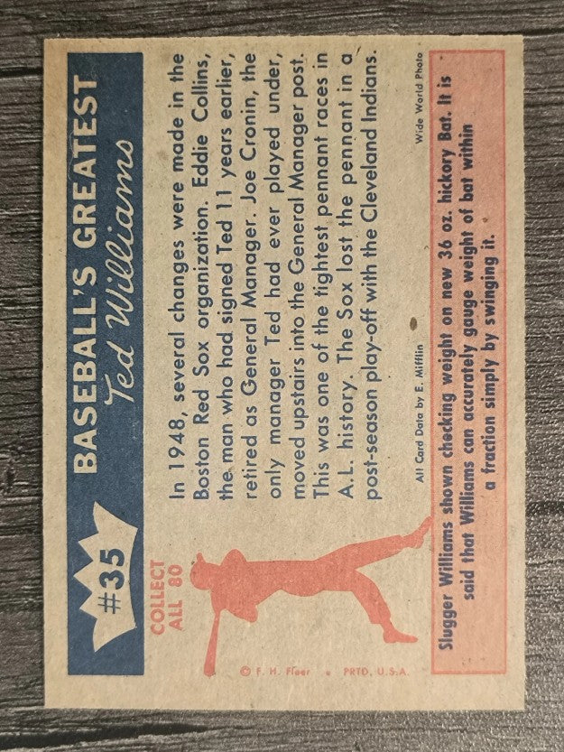 1959 Fleer Ted Williams #35 Sox Miss Pennant (NM)