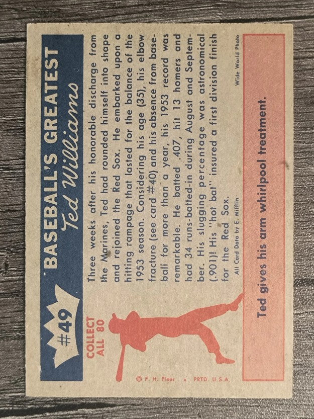 1959 Fleer Ted Williams #49 Smash Return (NM)