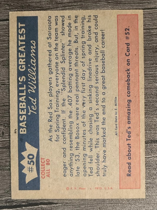 1959 Fleer Ted Williams #50 1954 Spring Injury (EXMT)