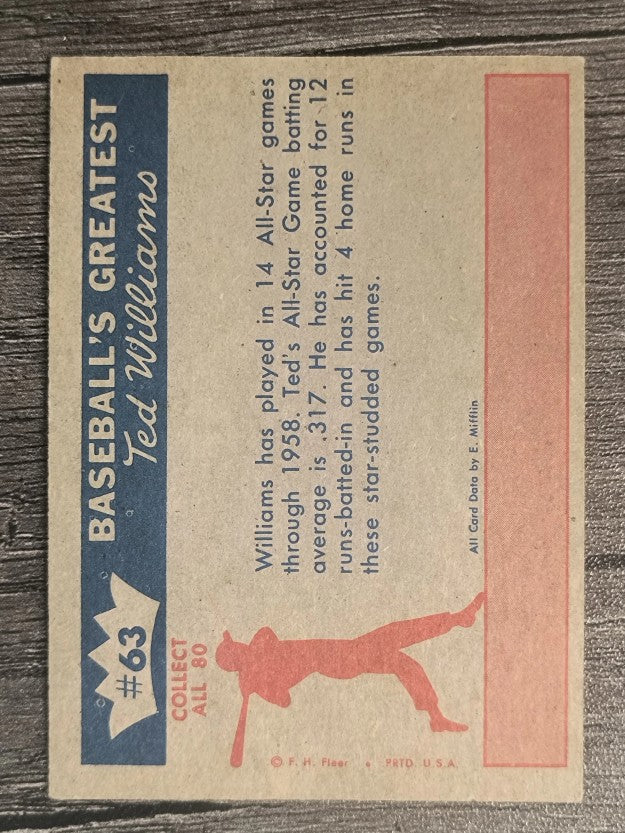 1959 Fleer Ted Williams #63 AS Record (EXMT)