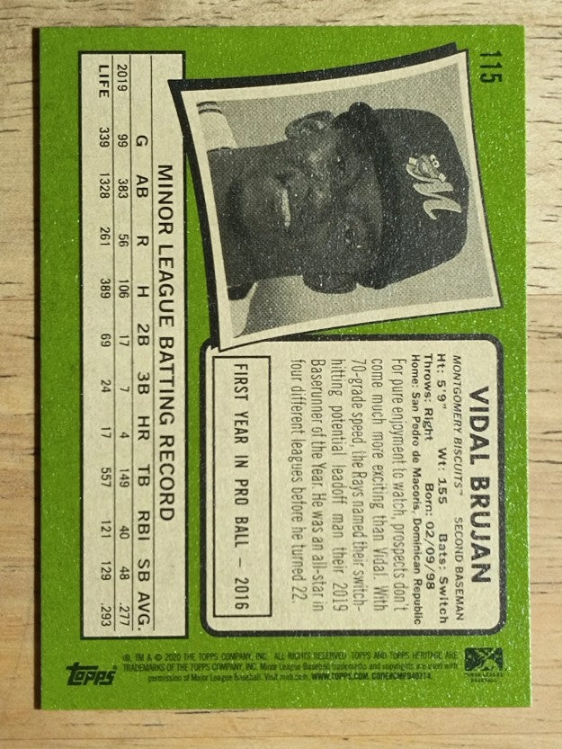 2020 Topps Heritage Minors #115 Vidal Brujan