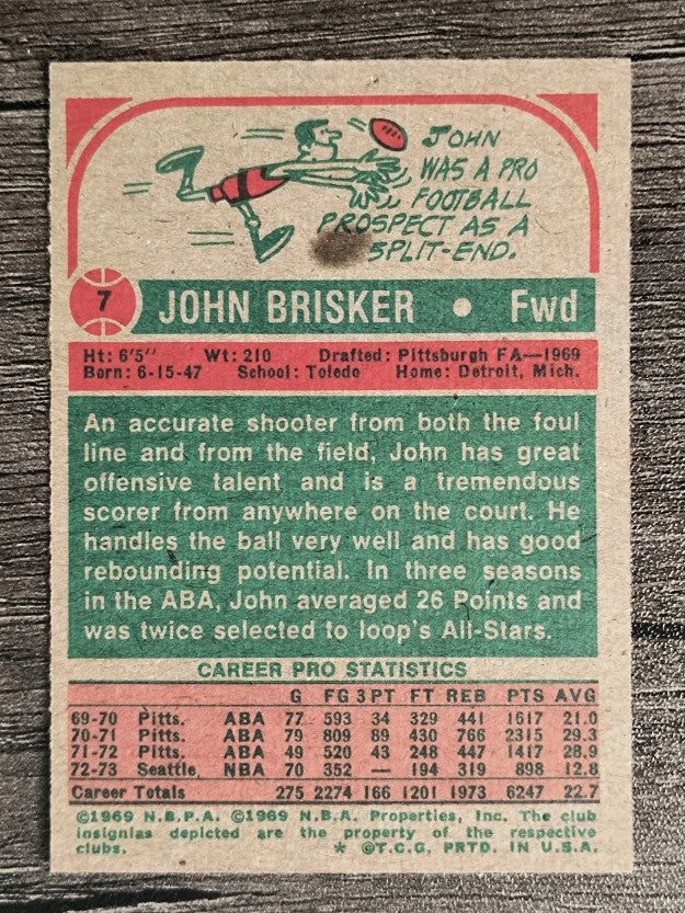 1973-74 Topps #7 John Brisker (NM)