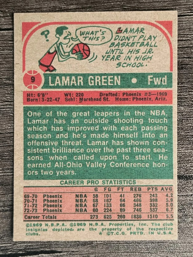 1973-74 Topps #9 Lamar Green (EXMT)