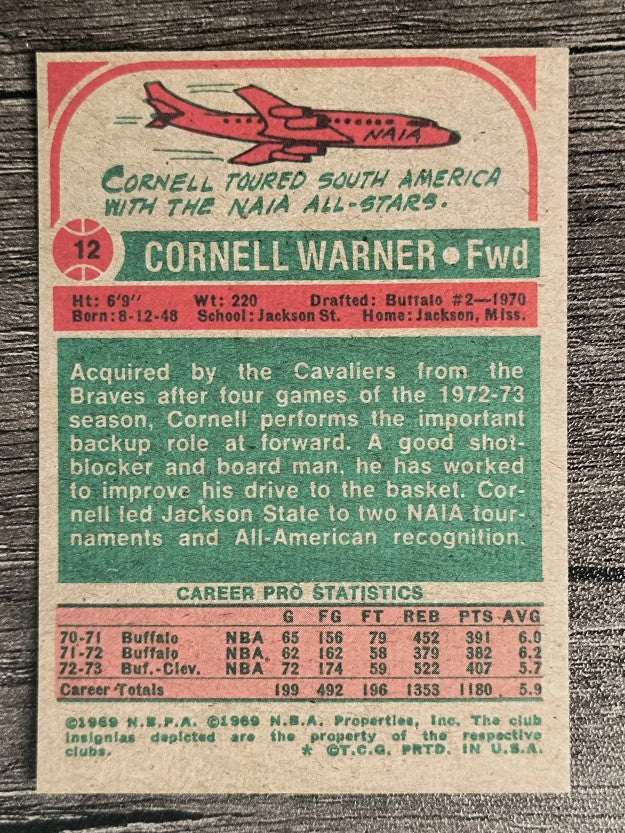 1973-74 Topps #12 Cornell Warner (NM)