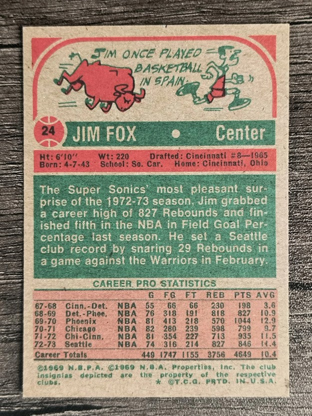 1973-74 Topps #24 Jim Fox (NMMT)