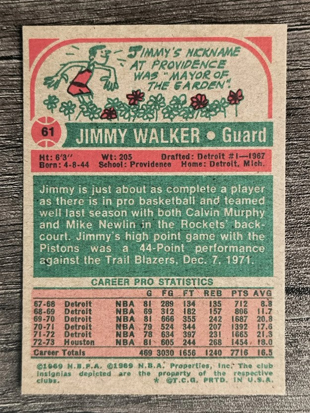 1973-74 Topps #61 Jimmy Walker (NM)