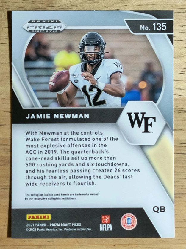 2021 Panini Prizm Draft Picks #135 Jamie Newman RC
