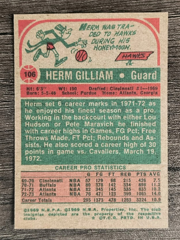 1973-74 Topps #106 Herm Gilliam (NM)