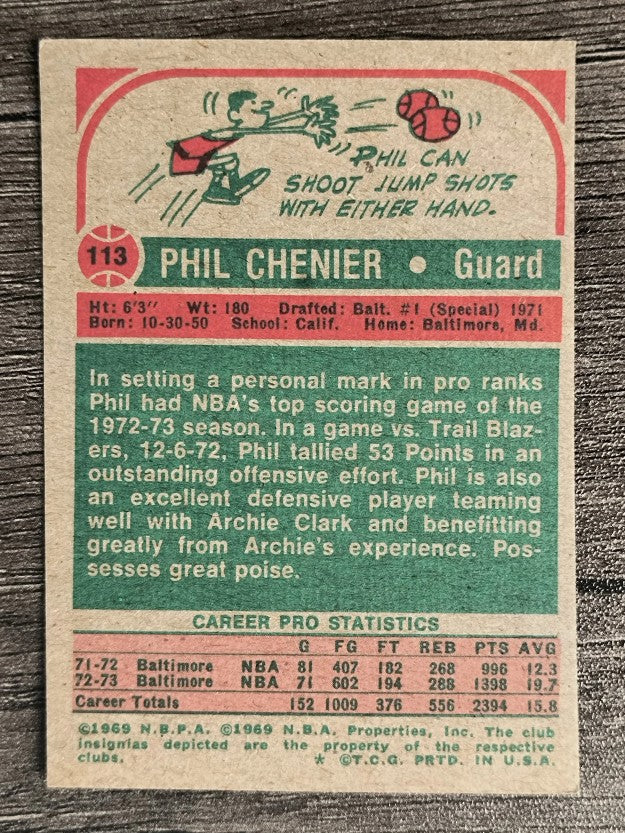 1973-74 Topps #113 Phil Chenier (VGEX)