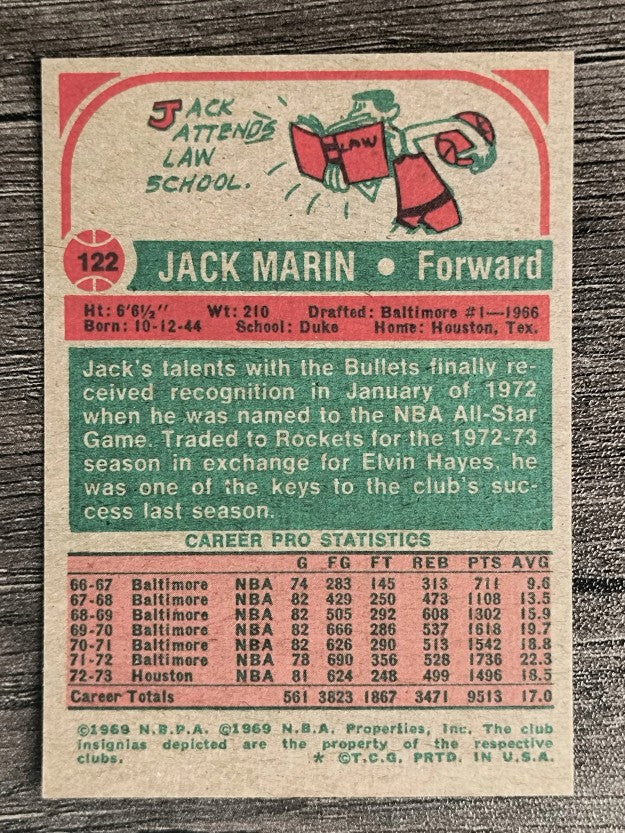 1973-74 Topps #122 Jack Marin (EXMT)
