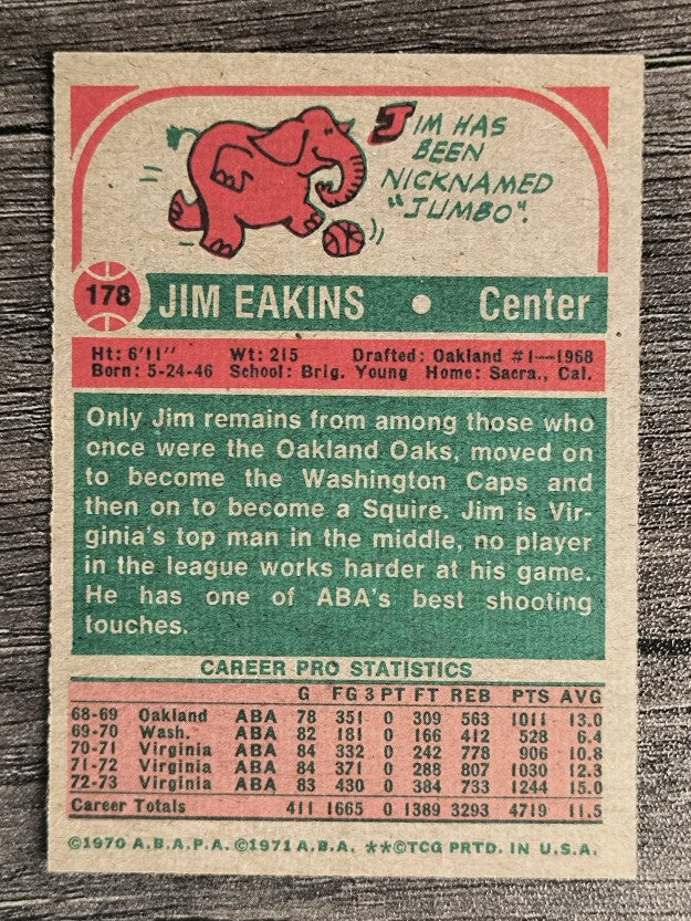 1973-74 Topps #178 Jim Eakins (NM)