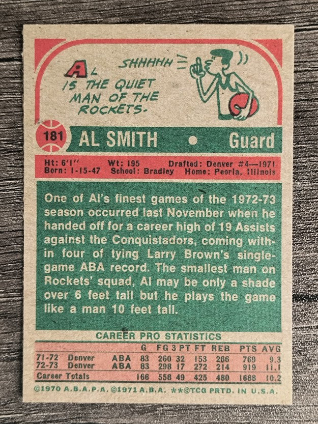 1973-74 Topps #181 Al Smith (NM)