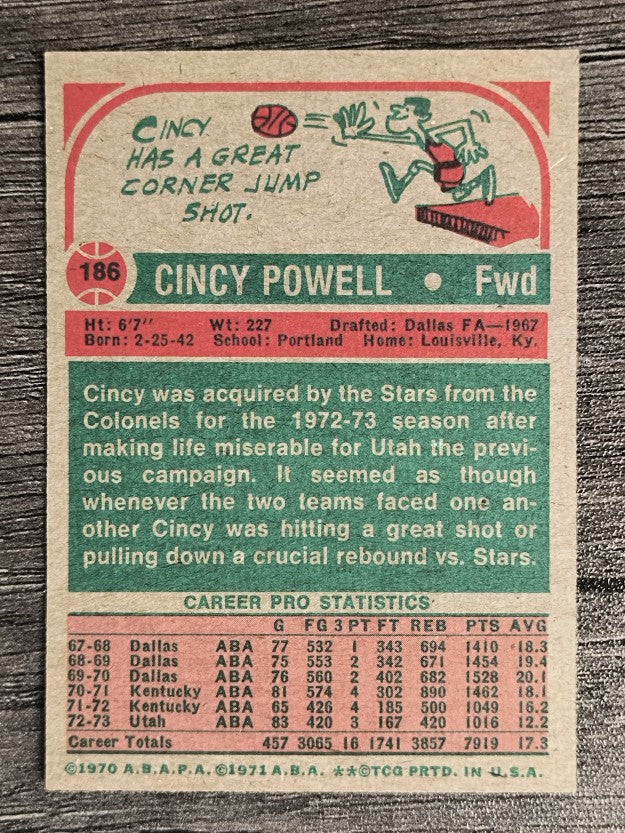 1973-74 Topps #186 Cincy Powell (NMMT)
