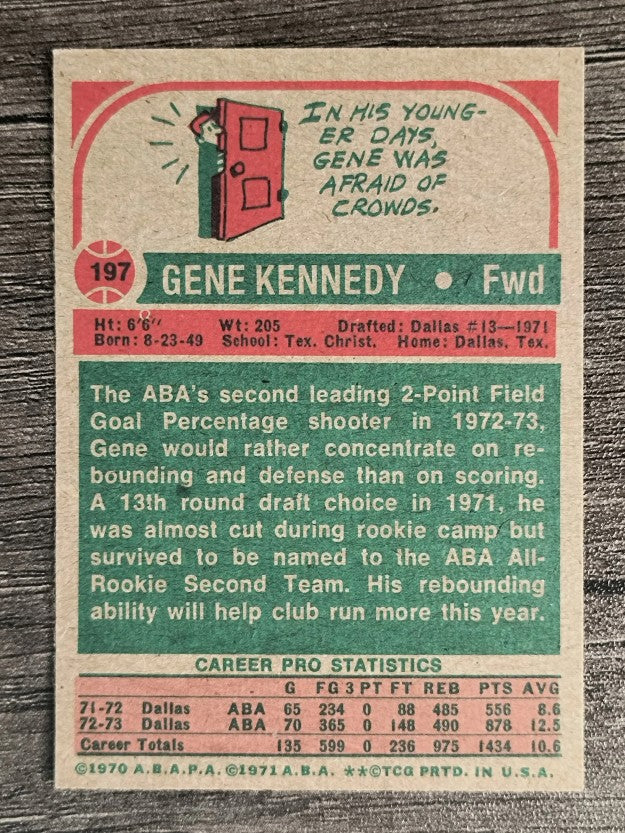 1973-74 Topps #197 Gene Kennedy (NM)