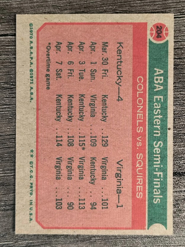 1973-74 Topps #204 ABA Eastern Semis/Dan Issel PO (NM)