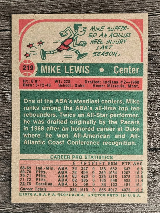 1973-74 Topps #219 Mike Lewis (NM)