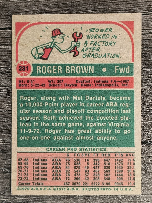 1973-74 Topps #231 Roger Brown (EXMT)