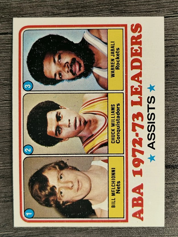 1973-74 Topps #239 Bill Melchionni/Chuck Williams/Warren Jabali LL (EXMT)